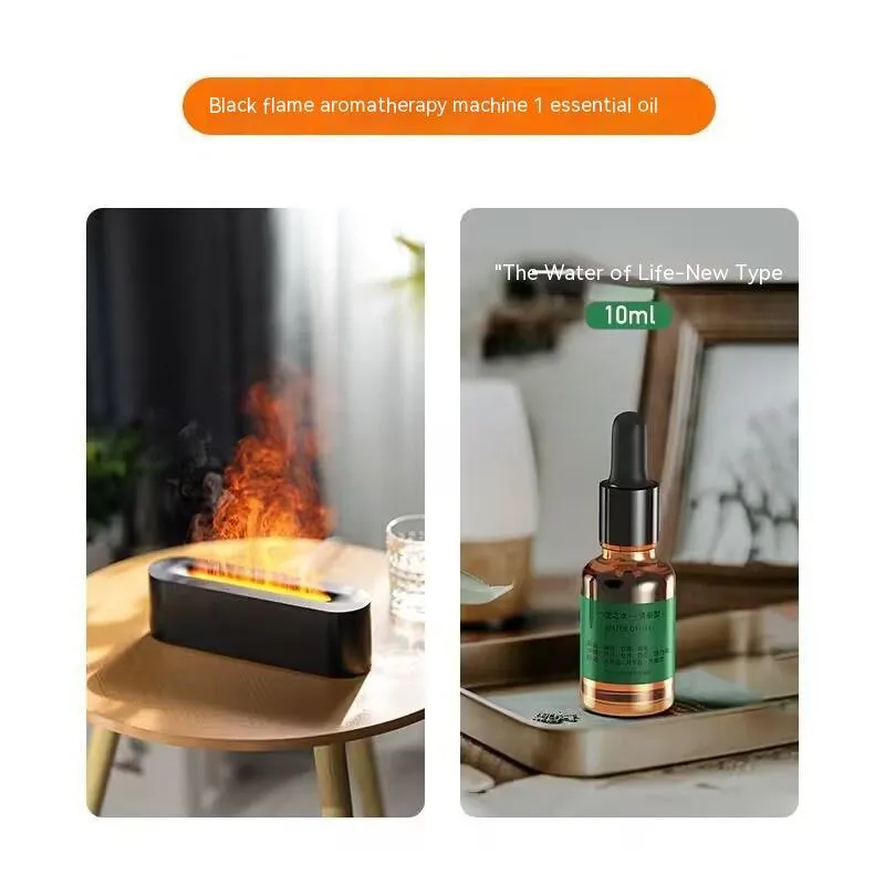 Mini USB aroma diffuser humidifier in Nordic style black with remote control and 120ml tank