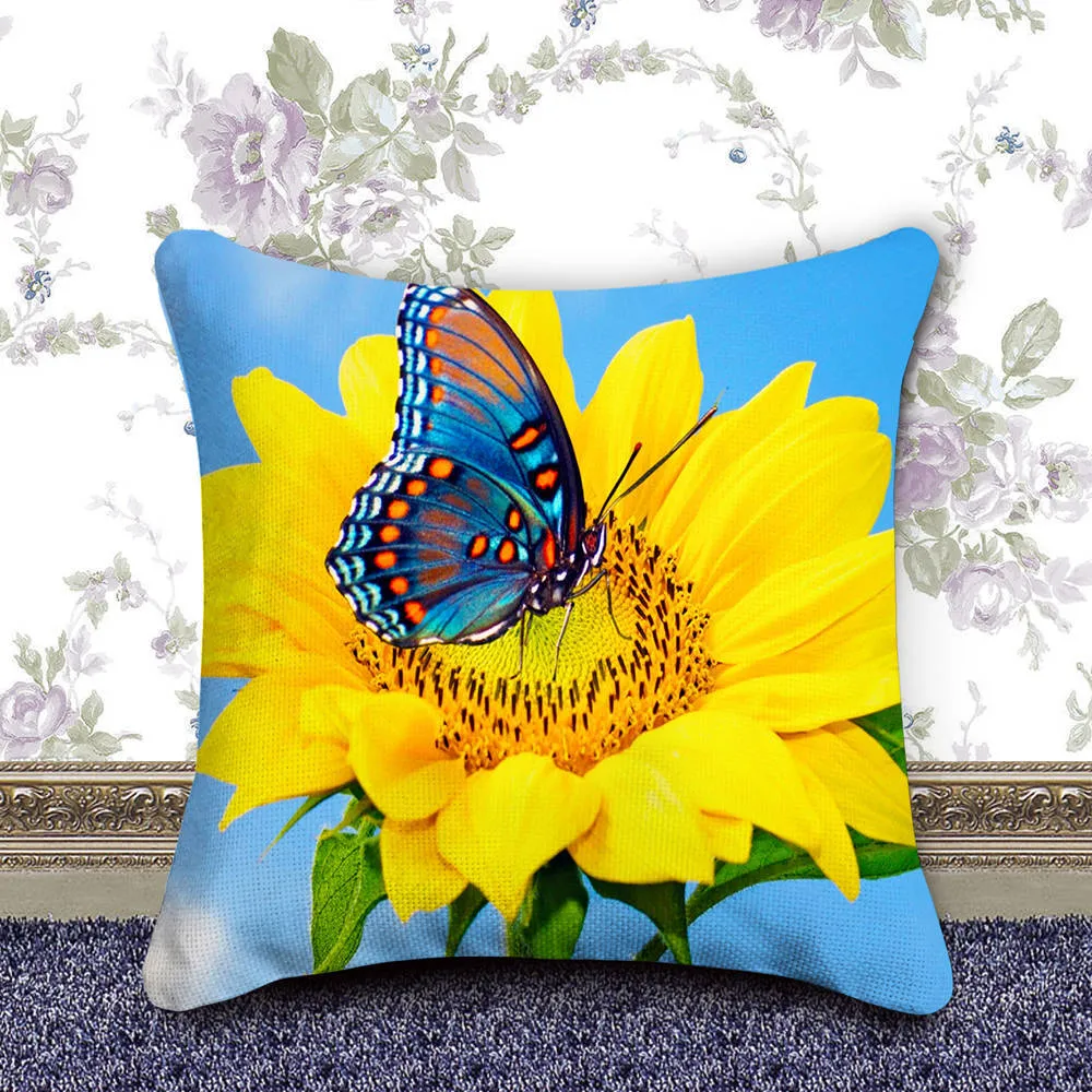 DIY full diamond drawing cotton pillowcase 40x40cm with resin diamonds and craft kit on white background