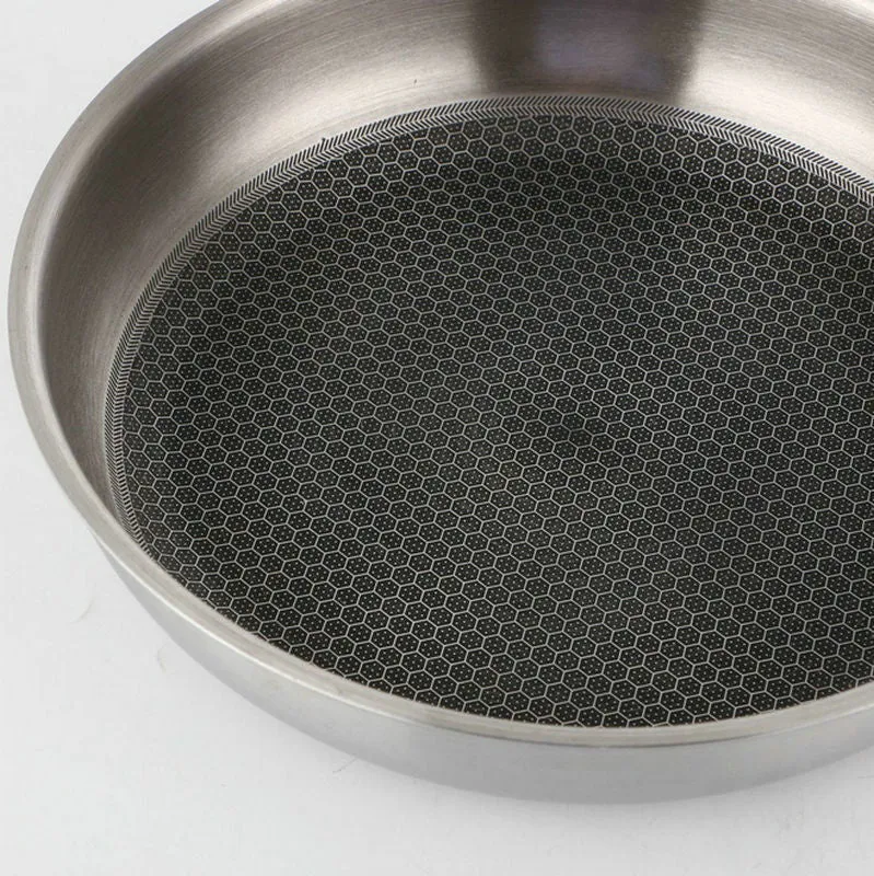 Stainless steel frying pan 26cm with flat base suitable for induction hob