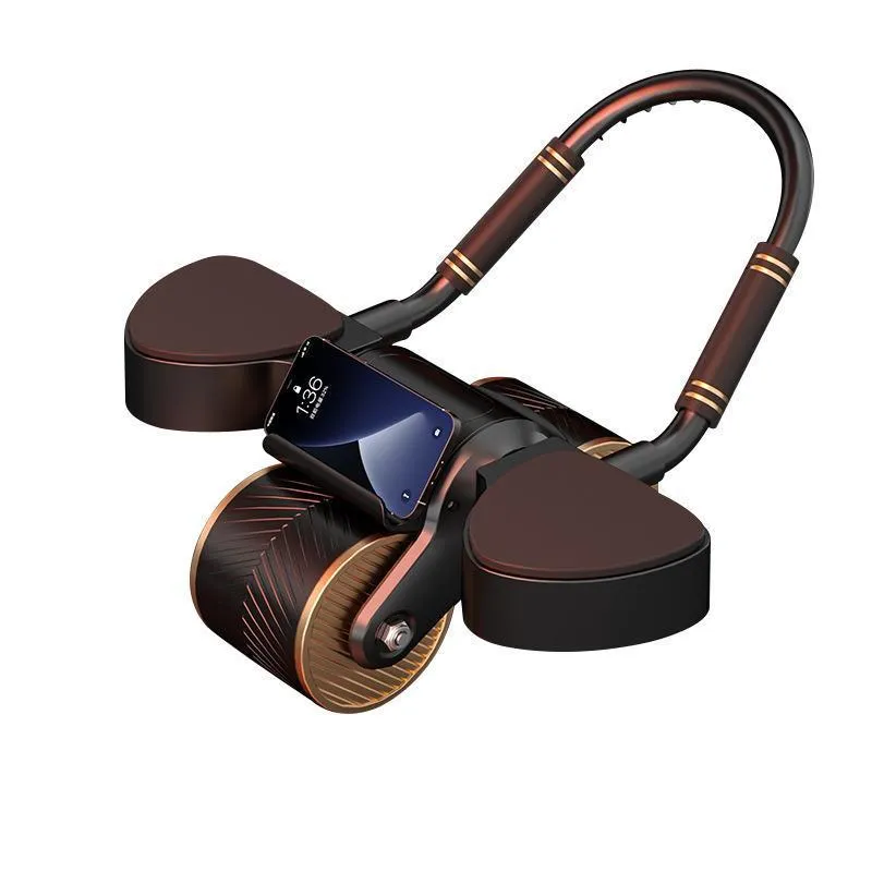 Women's automatic rebound elbow support AB roller with double wheels and mat, 250kg load capacity, blue and black colour option