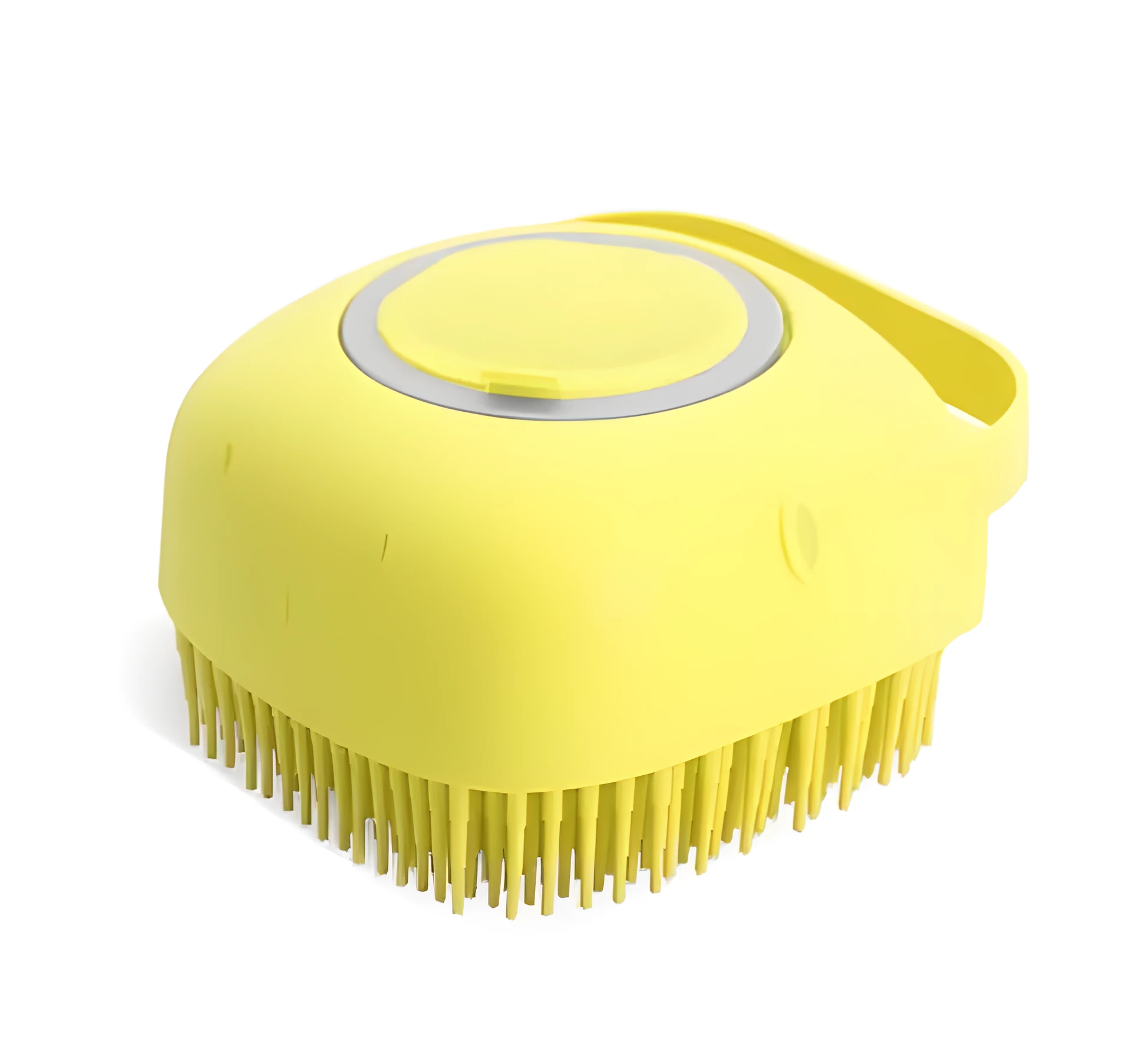 Silicone shower brush for back in blue with soft bristles for gentle massage and exfoliation during bathing