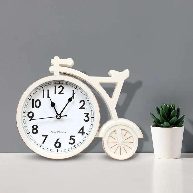 Modern art resin table clock in colour options black brown white for living room office desk decoration