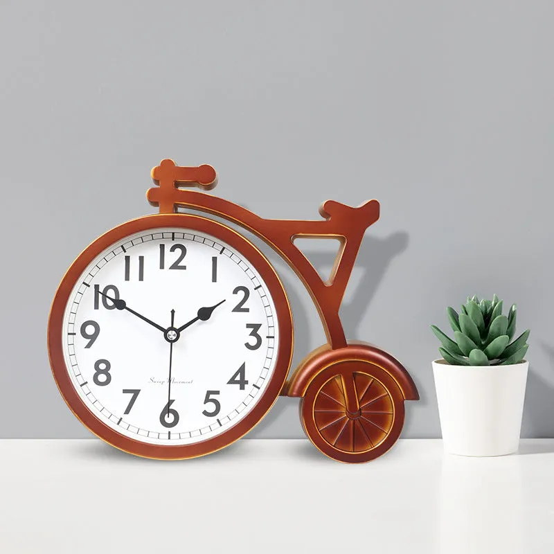 Modern art resin table clock in colour options black brown white for living room office desk decoration
