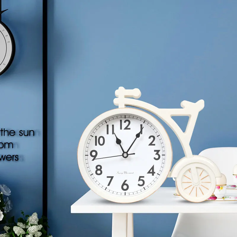 Modern art resin table clock in colour options black brown white for living room office desk decoration