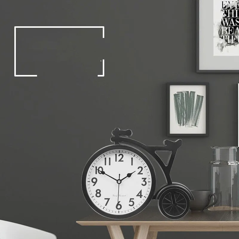 Modern art resin table clock in colour options black brown white for living room office desk decoration