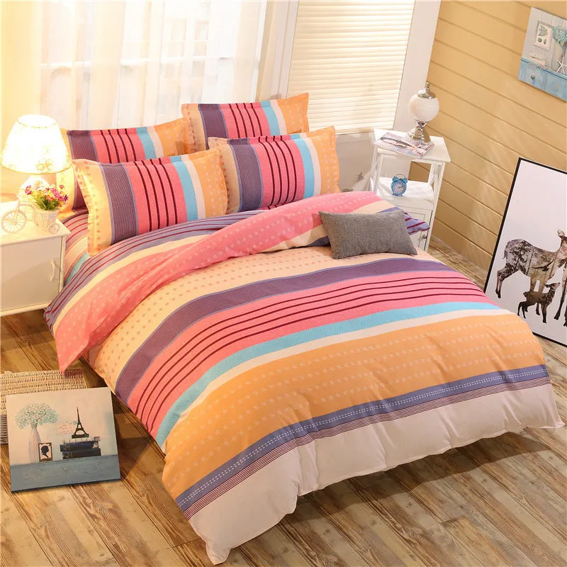 Flower print bedding set in Baby Bear pattern on a 2.0m bed with quilt cover and pillowcases