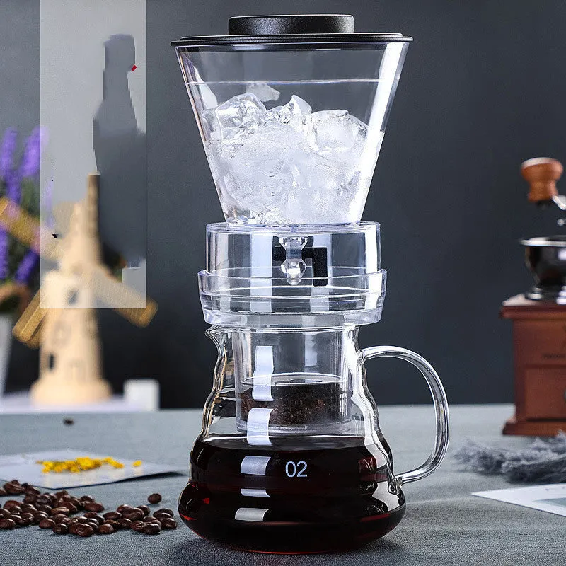 Glass ice drip coffee pot cold brew maker drip type coffee machine New Chinese style