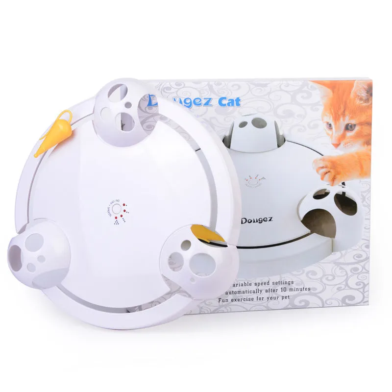 White electric cat toy automatic turntable catching mouse simulation 32 cm diameter ABS plastic