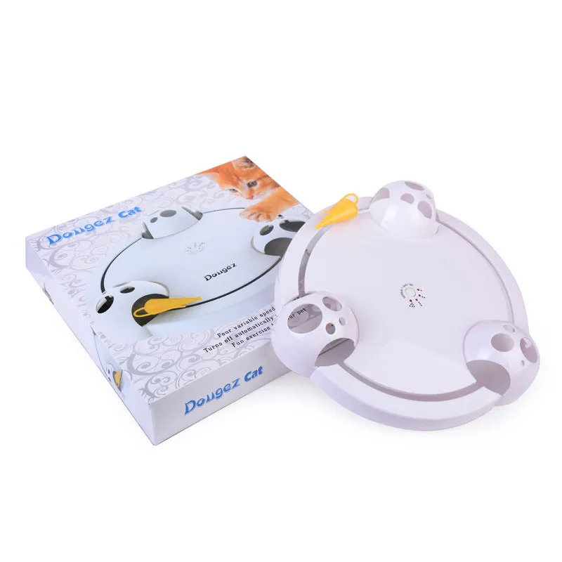 White electric cat toy automatic turntable catching mouse simulation 32 cm diameter ABS plastic