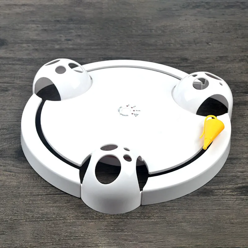 White electric cat toy automatic turntable catching mouse simulation 32 cm diameter ABS plastic