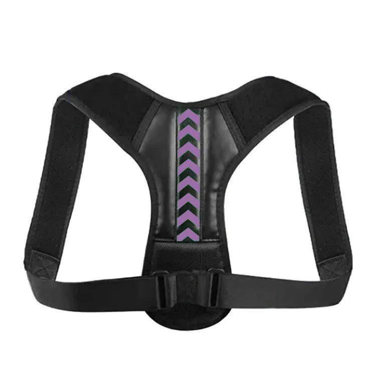 Anti camel sitting posture correction belt in black green colour showing adjustable nylon webbing straps