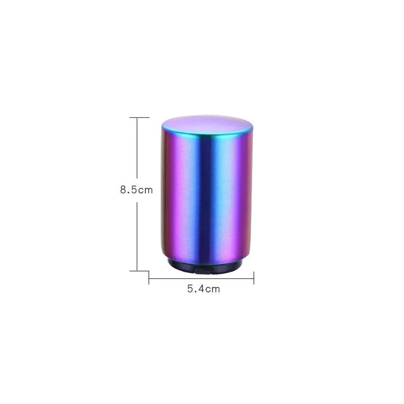 Silver magnetic automatic bottle opener with stainless steel body and brushed finish on kitchen countertop