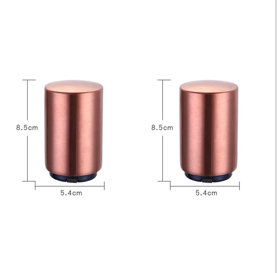 Silver magnetic automatic bottle opener with stainless steel body and brushed finish on kitchen countertop