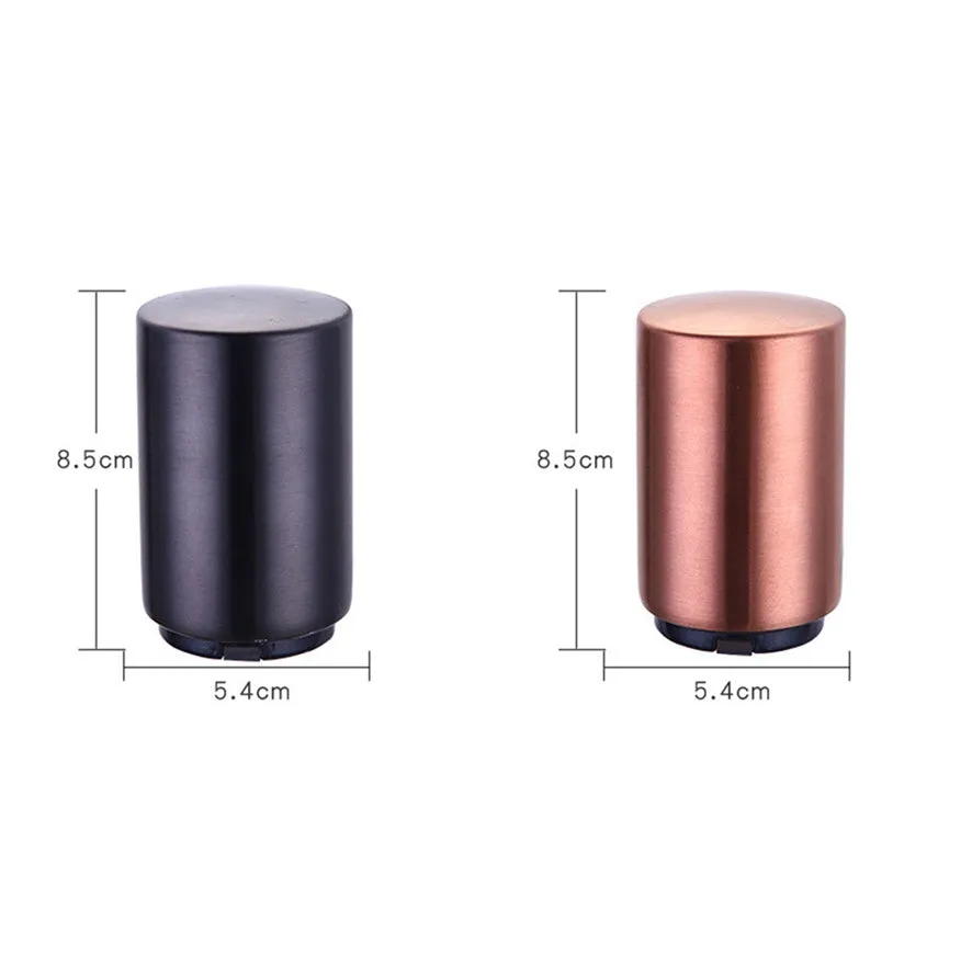 Silver magnetic automatic bottle opener with stainless steel body and brushed finish on kitchen countertop