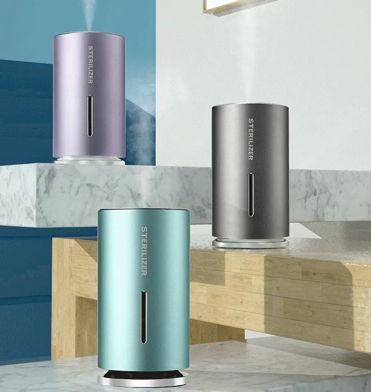 Smart induction spray air humidifier with 1200mAh battery, 150ml tank, in black colour