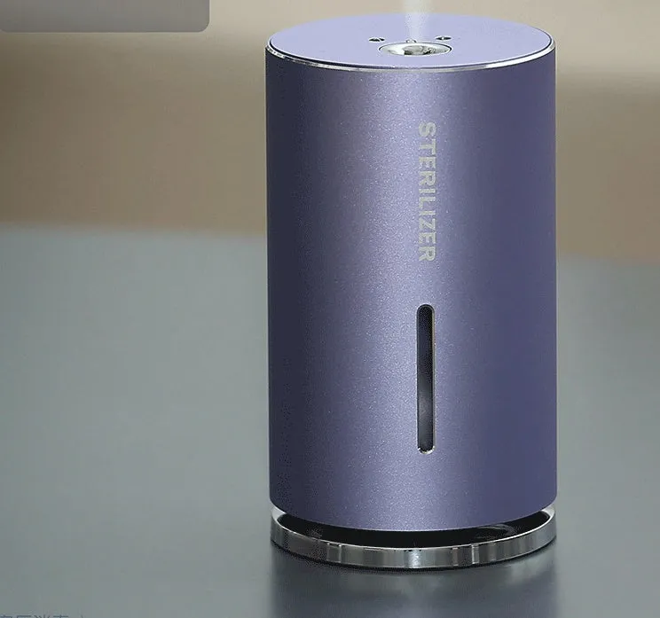 Smart induction spray air humidifier with 1200mAh battery, 150ml tank, in black colour