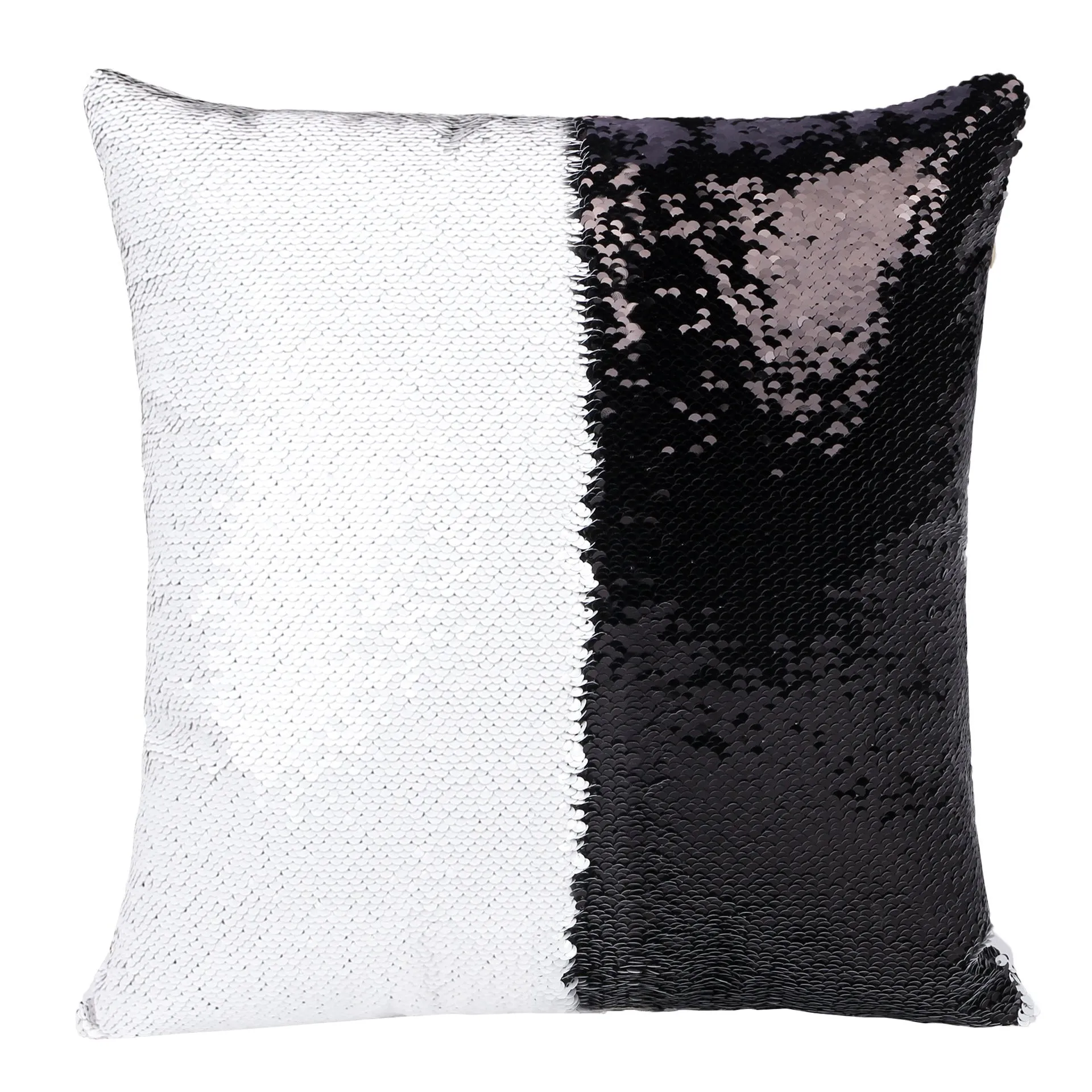 Custom photo sequins throw pillowcase 40x40cm gold front with personalised picture