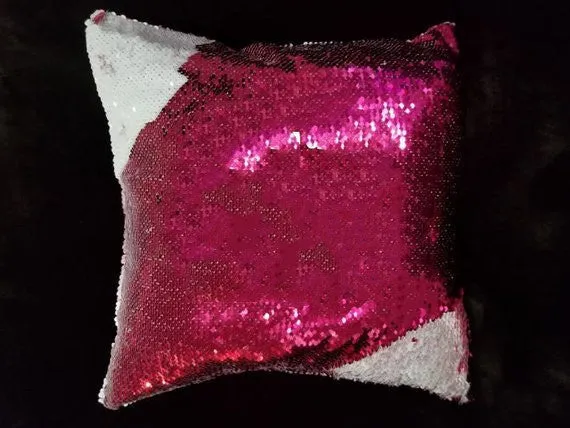 Custom photo sequins throw pillowcase 40x40cm gold front with personalised picture