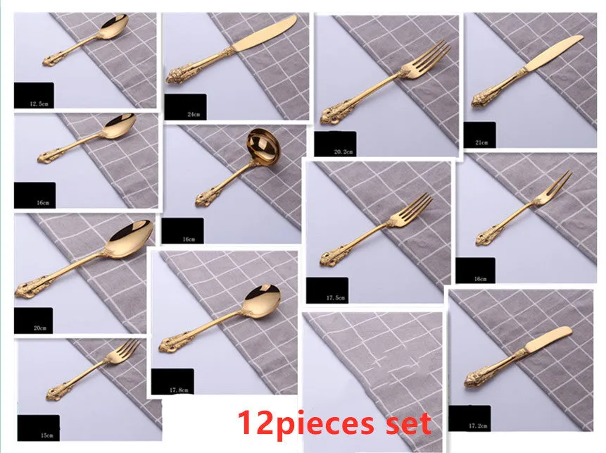 Stainless steel cutlery set with main knife, main fork, main spoon, and teaspoon in silver finish