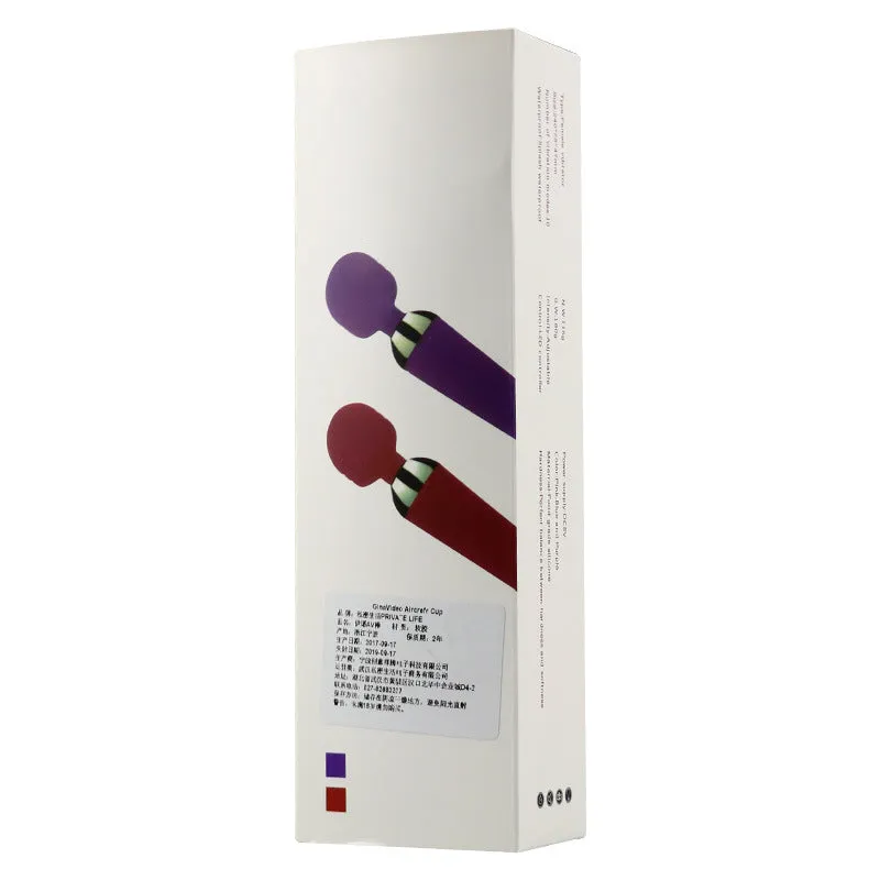 Pink electric female vibration AV stick with charging port, ABS body, 200mm length, automatic thrusting function.