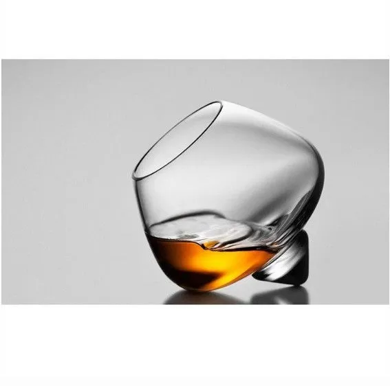 Crystal spirit glass wide belly whiskey tumbler 10.2cm height clear colour