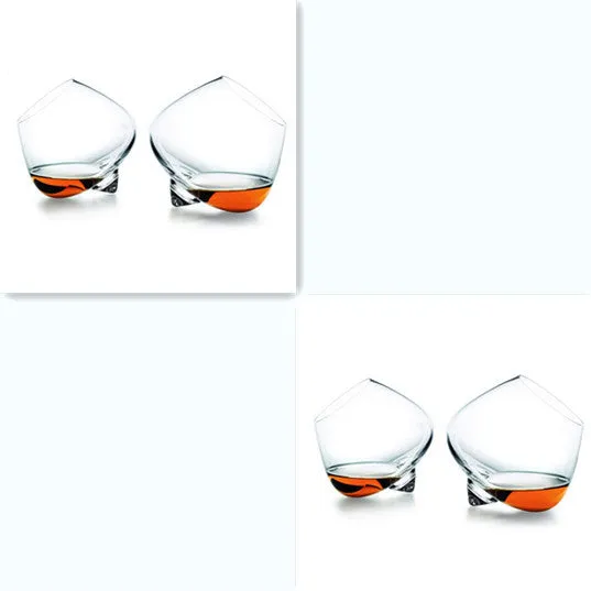 Crystal spirit glass wide belly whiskey tumbler 10.2cm height clear colour