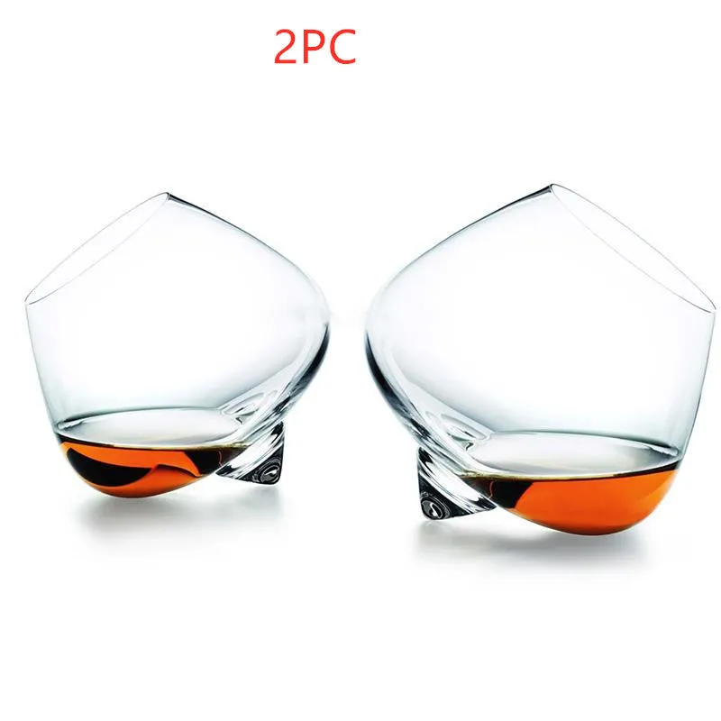 Crystal spirit glass wide belly whiskey tumbler 10.2cm height clear colour
