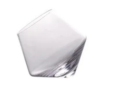 Crystal spirit glass wide belly whiskey tumbler 10.2cm height clear colour