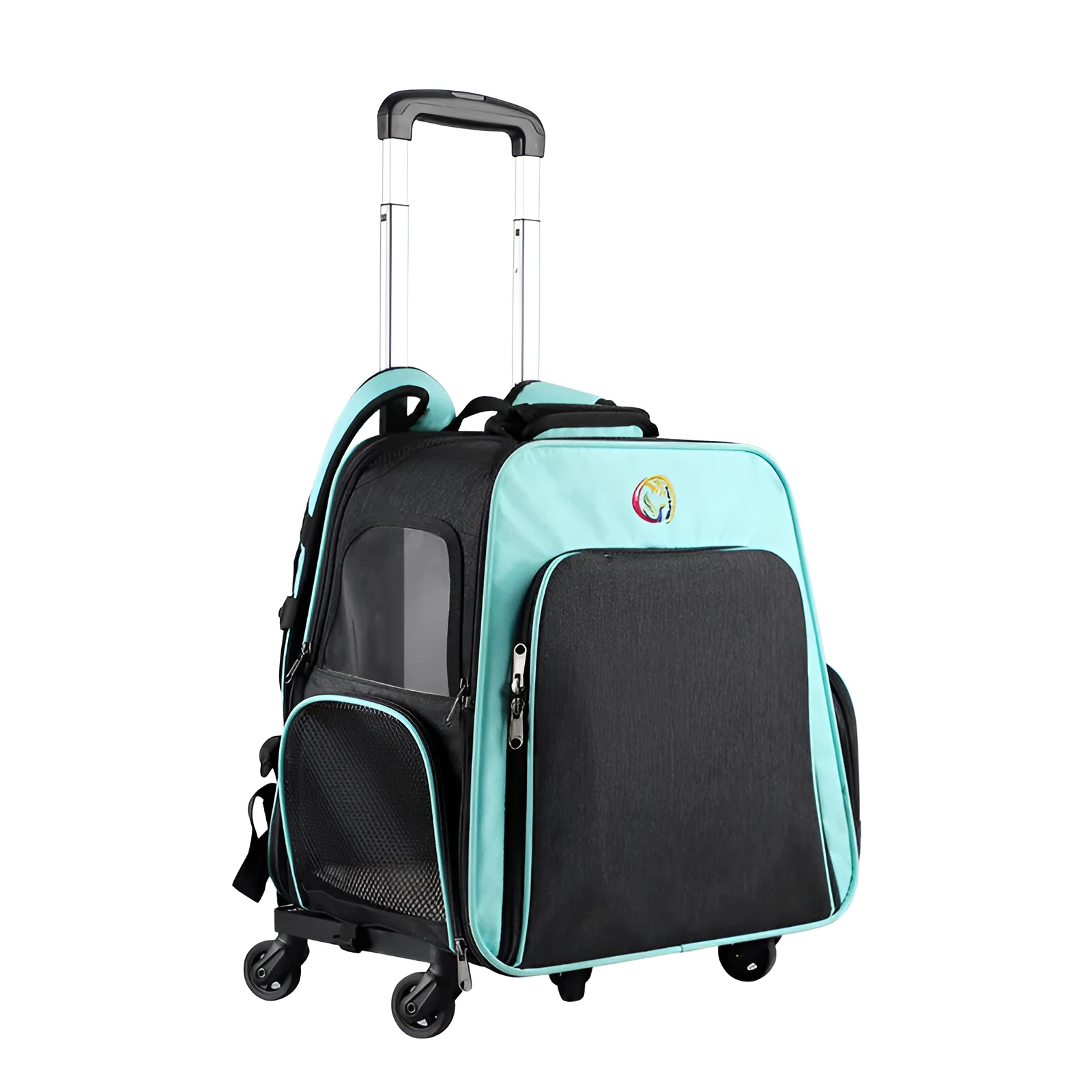 Outing pet backpack trolley in Oxford material with 33.7L capacity, available in four colours including Dark Blue and Grey