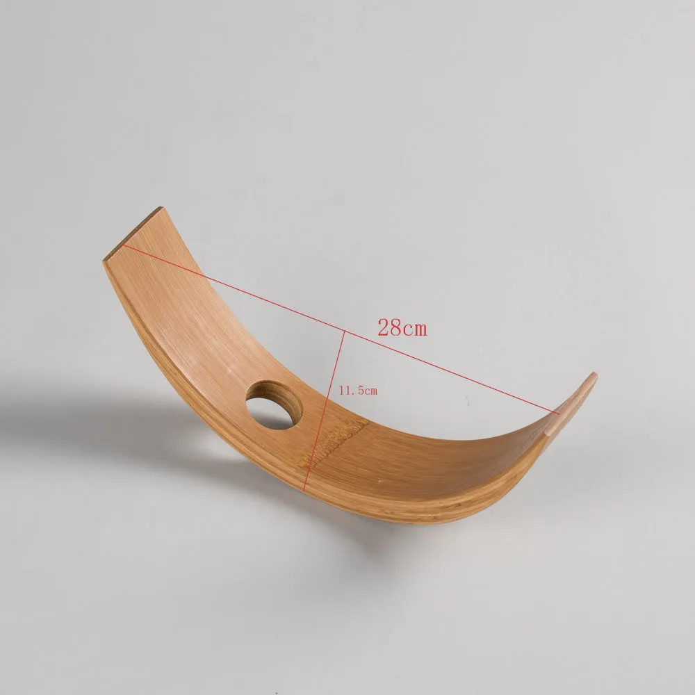 Bamboo wine bottle rack creative shelf semicircle design for kitchen bar