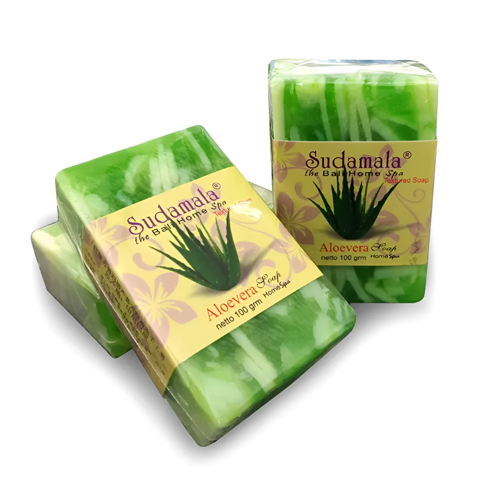 Bali Sudamara Aloe Natural Oil Handmade Soap 100g bar in Aloe colour