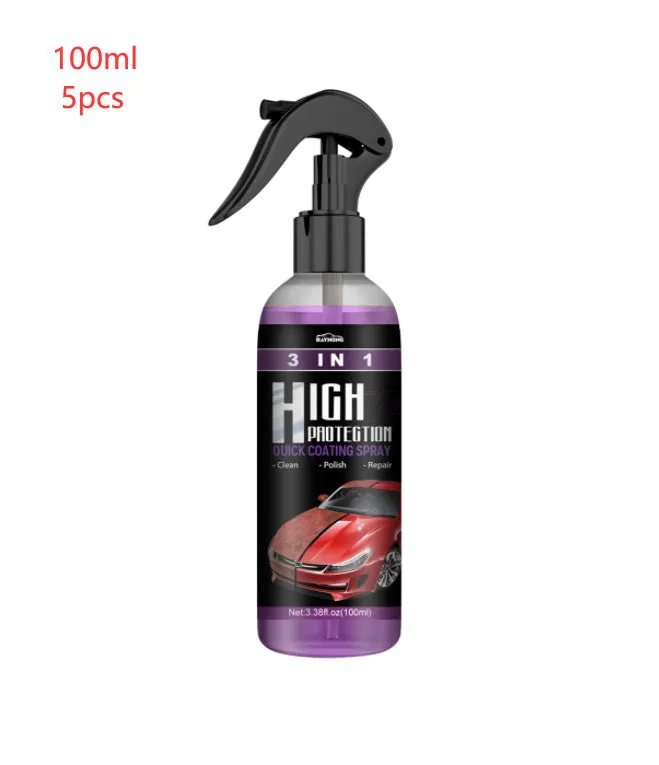 3 In 1 High Protection Fast Car Paint Spray Coating Agent in a PE bottle, 30ml and 100ml sizes