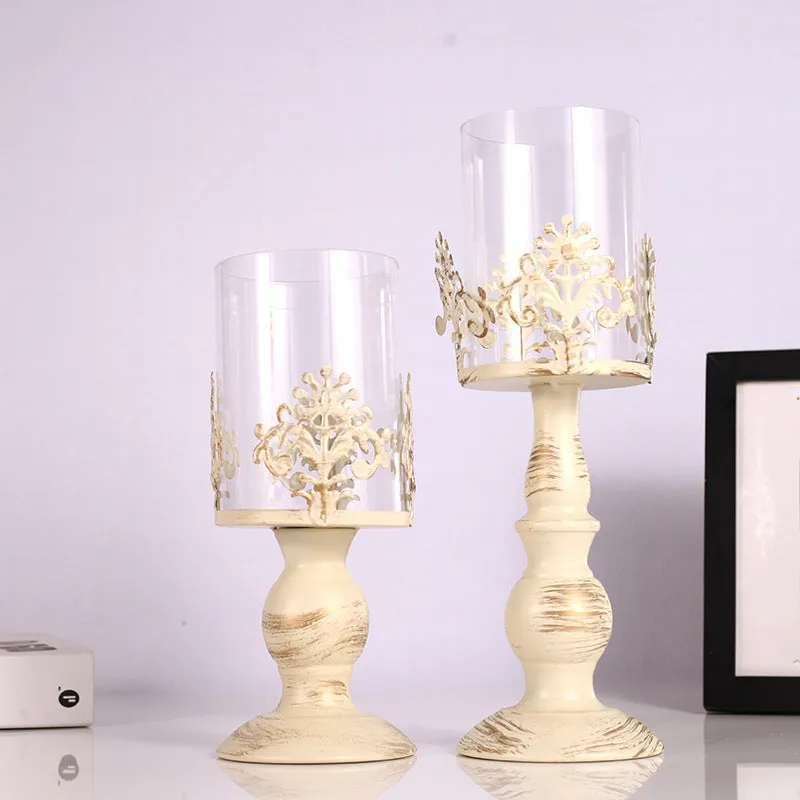 Strongwell painted iron candle holder cube stand with birdcage style for wedding table decoration