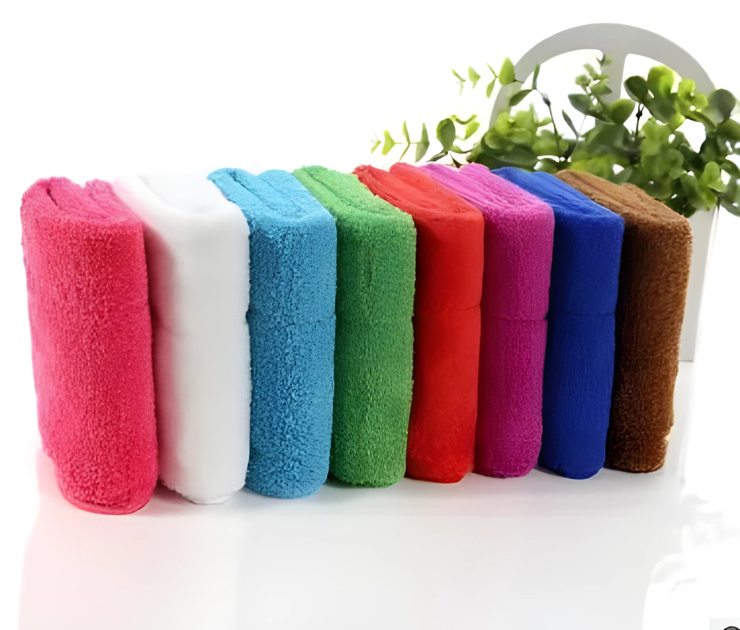 Microfiber face cleansing towel in rose red for gentle makeup removal