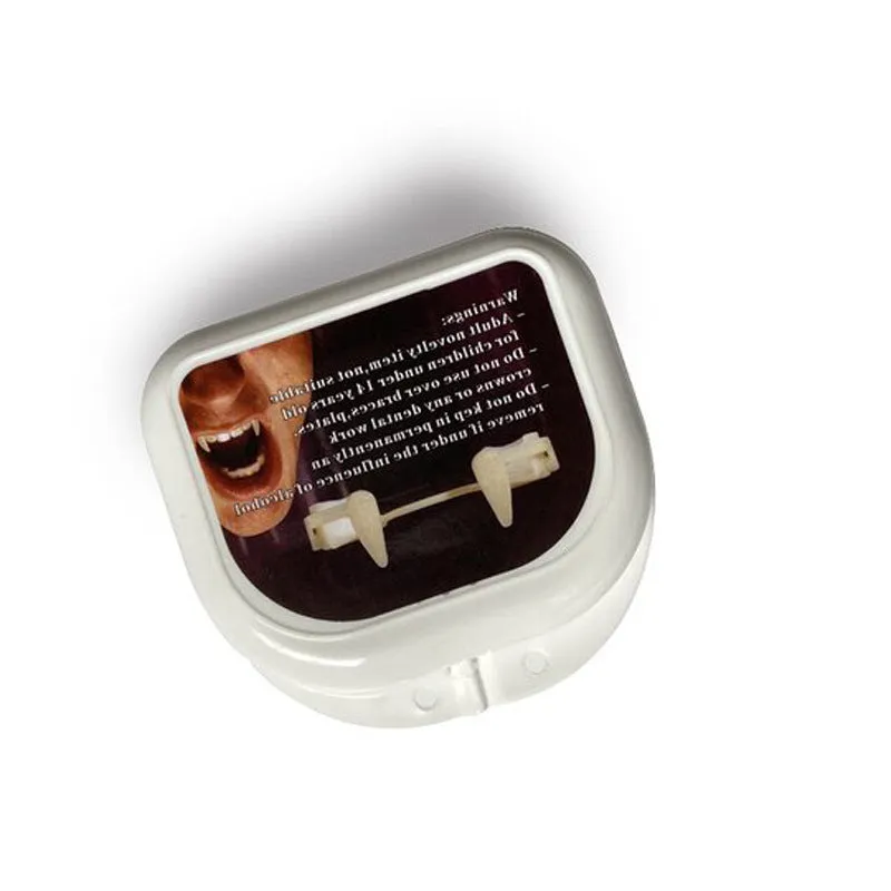 Halloween cosplay retractable vampire teeth plastic fangs average size boxed colour