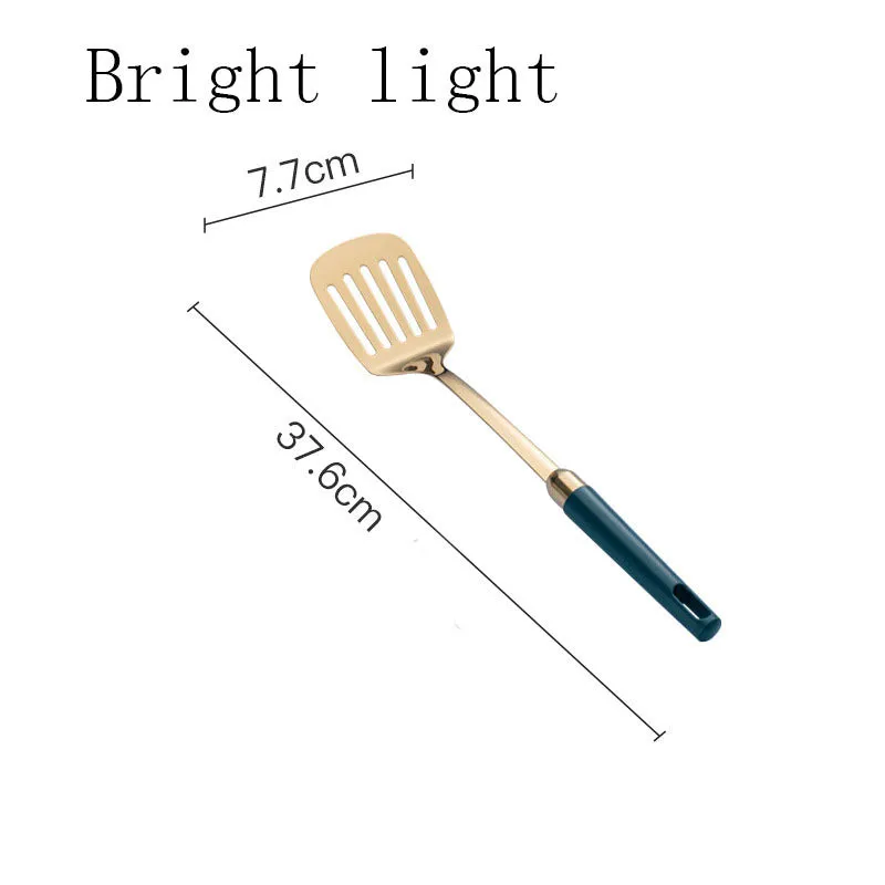 304 stainless steel kitchen utensils set with gold-plated hook frame, mirror polish finish, non-stick design