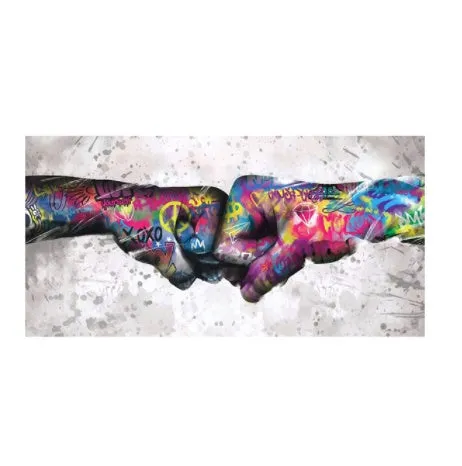 Children's graffiti abstract canvas print frameless wall art in modern style for kids room