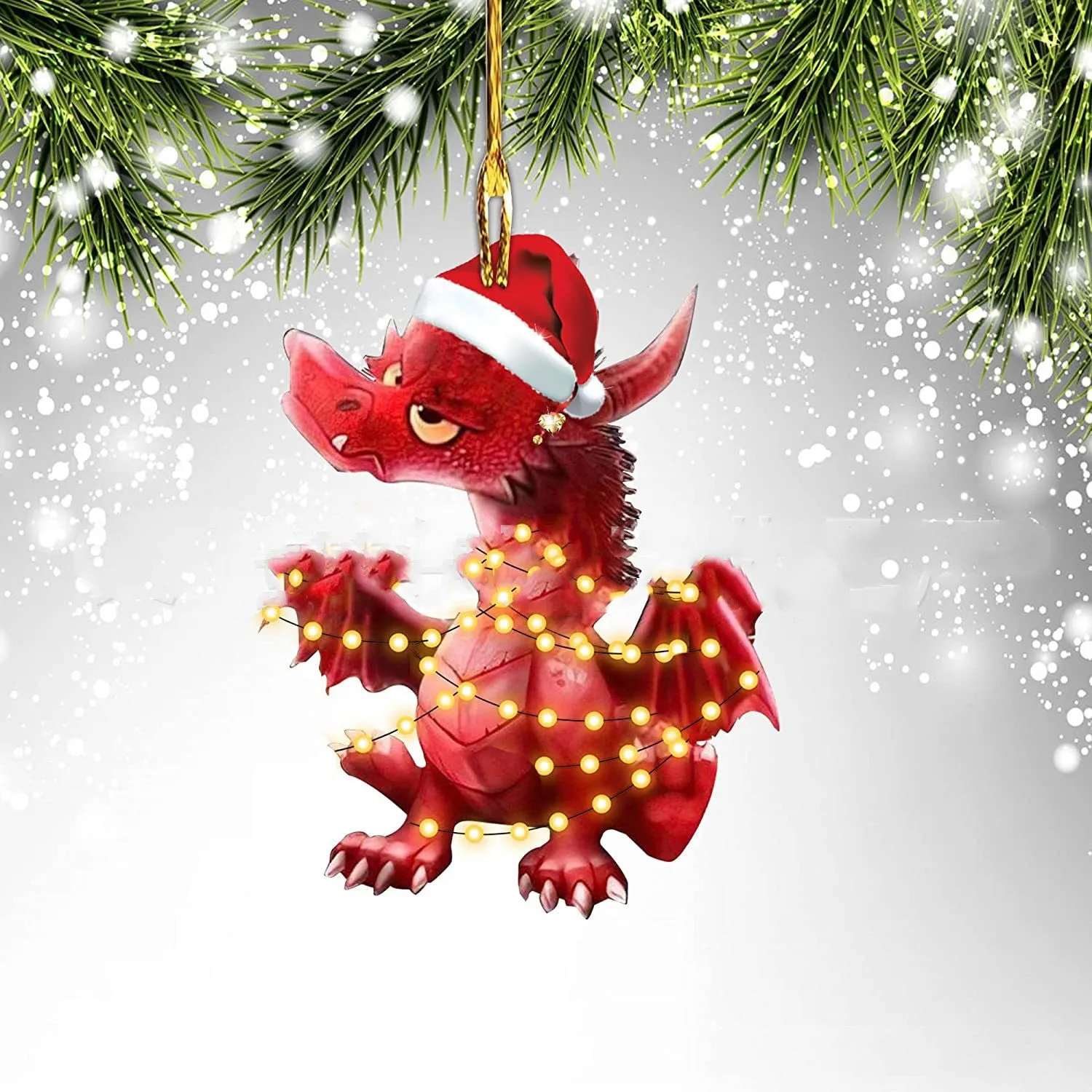 Dinosaur dragon egg Christmas pendant in acrylic, 8cm, one of 18 colour styles