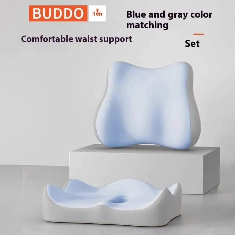 Memory foam office seat cushion for waist support available in multiple colour options