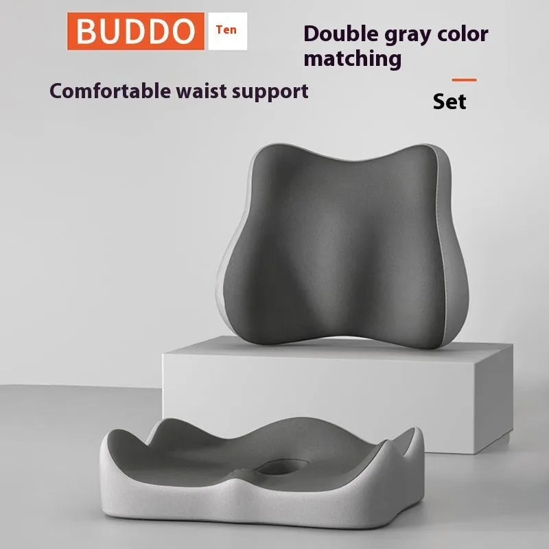 Memory foam office seat cushion for waist support available in multiple colour options