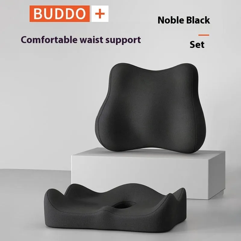 Memory foam office seat cushion for waist support available in multiple colour options