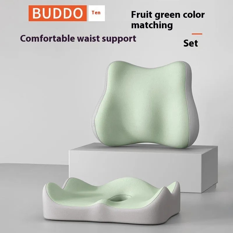 Memory foam office seat cushion for waist support available in multiple colour options