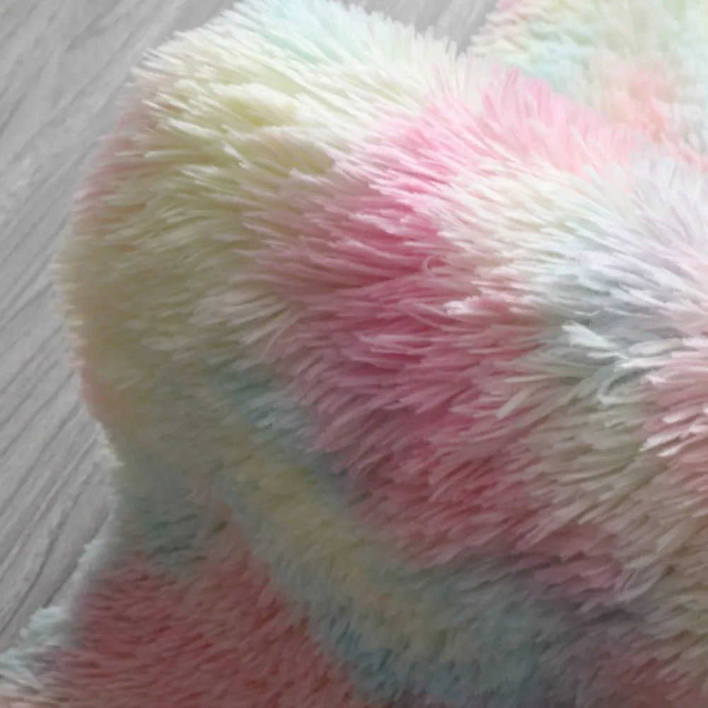 Round tie-dye rainbow polyester machine woven carpet, 60cm to 200cm diameter options, Nordic style