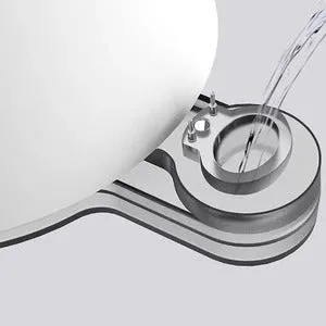 White desktop bladeless fan with USB power and humidification spray on a desk