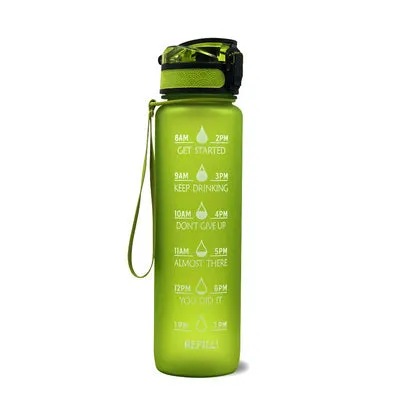 1000ml gradient plastic sports water bottle in grey with secure lid