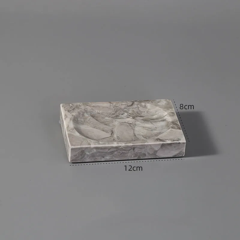 Marble bathroom toilet set with Bawang flower pattern including 16 pieces such as tissue boxes, lotion bottles, soap dishes, trays