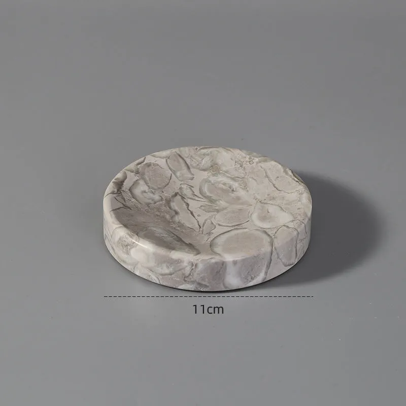 Marble bathroom toilet set with Bawang flower pattern including 16 pieces such as tissue boxes, lotion bottles, soap dishes, trays