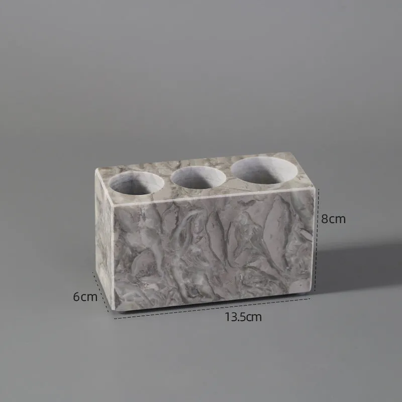Marble bathroom toilet set with Bawang flower pattern including 16 pieces such as tissue boxes, lotion bottles, soap dishes, trays