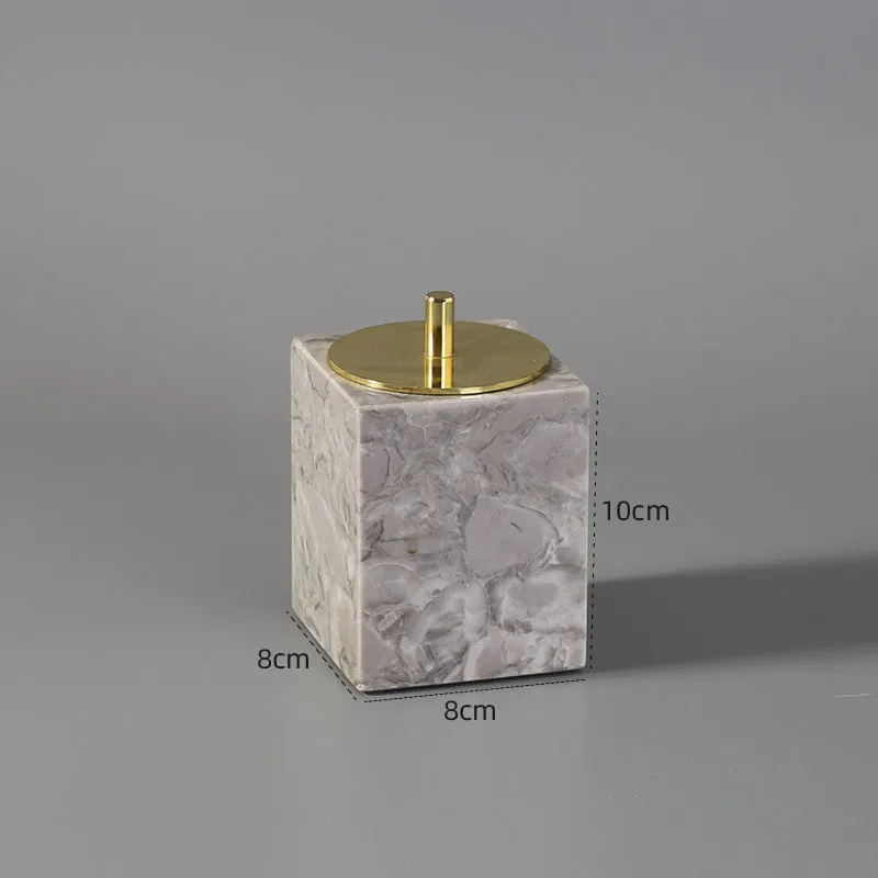 Marble bathroom toilet set with Bawang flower pattern including 16 pieces such as tissue boxes, lotion bottles, soap dishes, trays