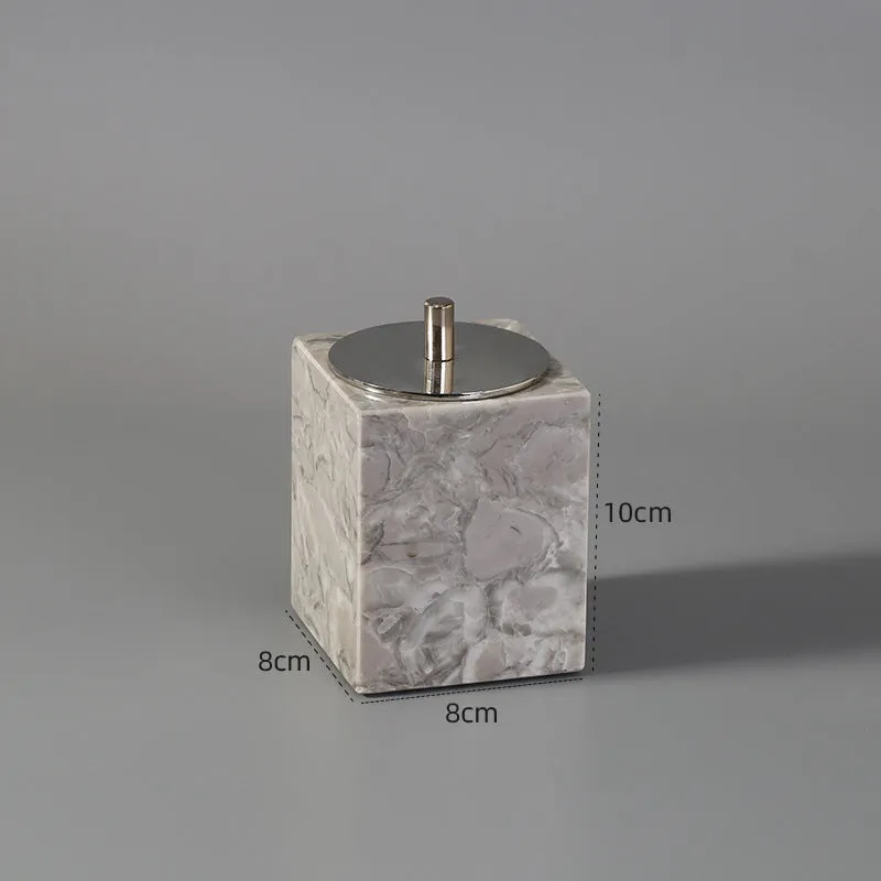 Marble bathroom toilet set with Bawang flower pattern including 16 pieces such as tissue boxes, lotion bottles, soap dishes, trays